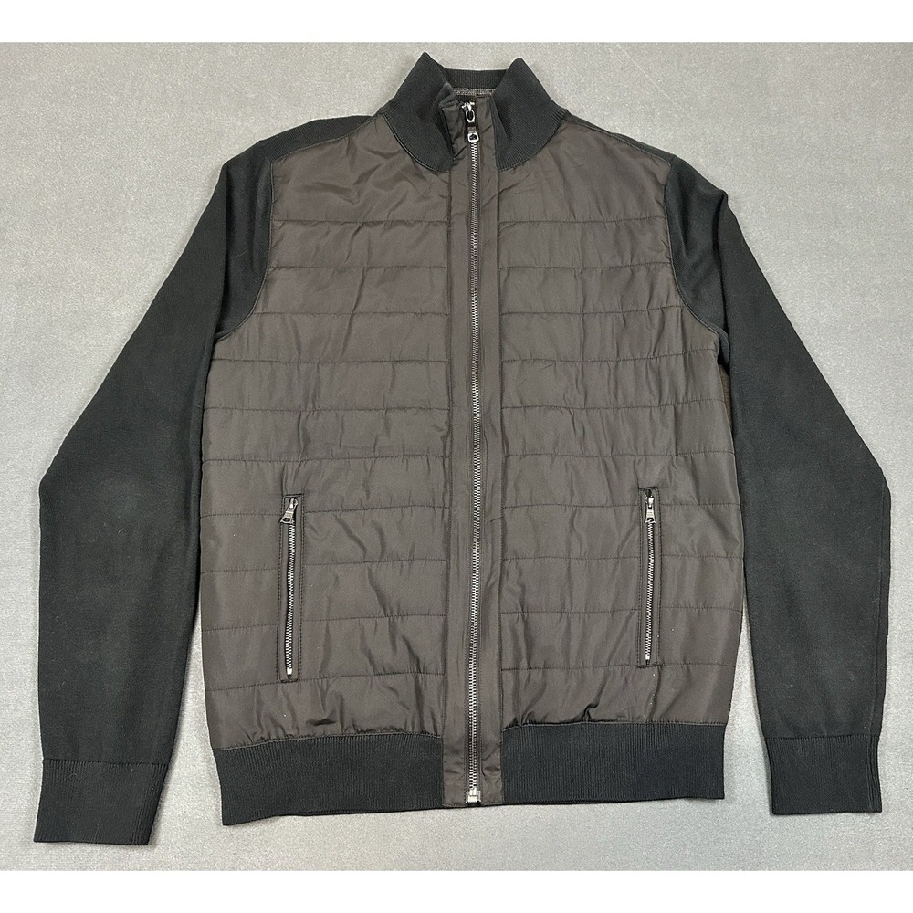 Banana Republic Jacket Mens Medium Quilted Full Zip Mock Neck Casual Preppy